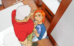 1boy 1girls age_difference ben_10 blowjob_face cartoon_network colored cum cum_on_cheek cum_on_face cum_on_forehead cum_on_hair cum_on_shirt facial fapperlot ginger grandfather grandfather_and_granddaughter green_eyes gwen_tennyson gwen_tennyson_(classic) incest max_tennyson orange_hair redhead sssfapper