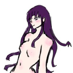 breasts danganronpa danganronpa_2 danganronpa_2:_goodbye_despair female_only purple_hair sideboob straight_hair tsumiki_mikan