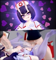 1girls 2boys 2koma 3d cum cum_drip cum_in_mouth cumdrip deep_penetration deep_throat deepthroat doctor's_office erect_nipples eyeshadow fate/grand_order fate_(series) feet fellatio female female_focus femsub flat_chest glasses gloves heart heart-shaped_pupils horns human humanoid implied_sex instant_loss instant_loss_2koma inviting inviting_to_sex large_penis legs_apart legs_held_open legs_up licking_lips licking_own_lips light-skinned_male looking_at_viewer makeup male male_human/female_humanoid male_human/female_oni maledom mantis_x mating_press mmd naughty_face no_bra nurse nurse_cap nurse_uniform nursing one_eye_closed oni oni_horns open_clothes oral pantyhose penis purple_eyes purple_hair purple_lipstick saliva saliva_on_penis saliva_string saliva_trail seductive seductive_look seductive_smile sex_gesture sexually_suggestive shaved_pussy short_hair shuten_douji_(fate) small_breasts smile smiling_at_viewer spread_legs straight submissive submissive_female suggestive suggestive_gesture swallow swallowing thick_cum thick_penis thighhighs threesome tongue_out torn_clothes torn_pantyhose vaginal_penetration veiny_penis wide_hips