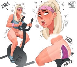 1futa ahe_gao anal anal_dildo anal_insertion balls big_balls big_balls_small_penis bimbo blonde_hair bottomless censored dildo dildo_bike dildo_sitting exercise_bike futa_only futanari kayla long_hair open_mouth original penis ponytail porcoro sex_toy small_penis solo solo_futa sports_bra sweat sweatband thighs tongue white_background white_skin workout