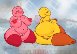 adorable anthro anthrofied ass big_ass big_breasts big_butt breast_grab breasts chubby chubby_female closed_eyes crossgender cute cute_face fat fat_female female keeby kirbot12 kirby kirby_(series) kirby_(sssonic2) naked navel nintendo nude nude_female orange_feet overweight overweight_female pink_body pink_skin red_feet sleeping slightly_chubby smile yellow_body yellow_skin