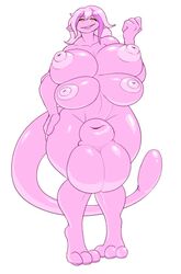 1futa 3_toes 4_breasts animal_genitalia anthro anthrofied balls big_balls big_breasts big_nipples big_sheath biped breasts completely_nude curvy_figure digitigrade fully_sheathed furry futa_only futanari genitals glistening glistening_body glistening_breasts glistening_genitalia glistening_skin gynomorph hair hi_res huge_balls huge_breasts huge_nipples humanoid_hands intersex kalnareff legendary_pokemon looking_at_viewer mammal mew multi_breast multi_nipple multicolored_hair nintendo nipples nude nude_futanari pink_body pink_hair pink_nipples pink_skin pokémon_(species) pokemon pokemon_(species) pokemorph sheath simple_background smile solo solo_futa standing toes two_tone_hair video_games voluptuous white_background wide_hips