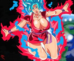 1girls 2020 :o absurd_res armpits artist_name aura biceps big_breasts big_thighs bimbo blue_eyes blue_hair breasts cleavage dougi dragon_ball dragon_ball_super earth female female_focus female_goku female_on_top female_only female_solo flying genderswap genderswap_(mtf) hi_res highres hourglass_figure huge_breasts kaio-ken kaioken knees looking_at_viewer looking_pleasured muscles muscular muscular_female outer_space red_lips red_lipstick rule_63 saiyan shiny shiny_breasts shiny_clothes shiny_hair shiny_skin shiny_thighs solo solo_female solo_focus son_goku spiky_hair super_saiyan super_saiyan_blue super_saiyan_blue_kaio-ken thatdirtymexican92 thick thick_legs thick_lips thick_thighs thighs watermark