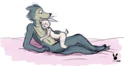 anthro beastars bodily_fluids canid canine canis cottontailjack crying duo female genitals haru_(beastars) lagomorph legoshi_(beastars) leporid male mammal penis rabbit straight tears tears_of_joy wolf