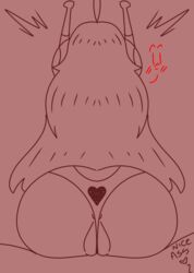 1girls ahoge antennae ass ass_focus big_ass bubble_ass bubble_butt enf female female_focus flustered lewdxt original_character panties pantyshot robot robot_girl robot_humanoid sketch thick_ass xt459