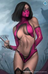 1girls 2d background black_background black_hair breasts bust busty cleavage clothed clothes clothing curvaceous curvy curvy_body curvy_female curvy_figure curvy_hips edenian endlesscomics evandromenezes female female_focus female_only gumroad heels hourglass_figure hybrid kunoichi legs looking_at_viewer lower_body midway mileena mileena_(mk9) monster monster_girl mortal_kombat mortal_kombat_(2011) netherrealm_studios ninja pink_clothing sais solo_female tarkatan thick_hips thighs upper_body voluptuous watermark weapons wide_hips wide_thighs