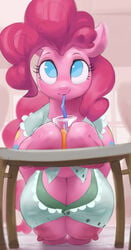 areola areola_slip areolae bluedrg19 crotchboobs equine feral friendship_is_magic furry huge_crotchboobs my_little_pony non-human_areolae non-human_bra pinkie_pie_(mlp)