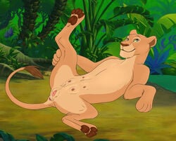 anus detailed_background disney felid feline female feral genitals green_eyes mammal nala paws priestofjashin pussy solo spread_legs spreading the_lion_king