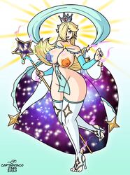 blonde_hair captaintaco2345 crown goddess_rosalina_(awesomeerix) mario_(series) nintendo nude princess_rosalina solo staff star_censor super_mario_galaxy tacodraws thighhighs