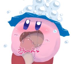 bath bathroom blue_eyes blush bubbles fellatio kirby kirby_(series) love nintendo oral penis penis_in_mouth pink_body pink_skin poi_(artist)