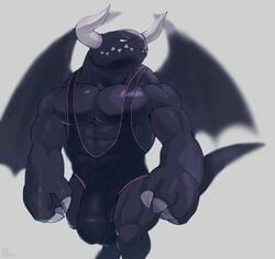 anthro balls clothing dragaux dragon katabreak male male_only muscular muscular_male nintendo penis ring_fit_adventure video_games