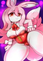 1girls :3 anthro ass big_ass big_breasts blush brand_new_animal breasts bunny_ears canine clothing cute cute_fang female fluffy fluffy_tail fox fur furry happy heart looking_at_viewer looking_down mammal nazuna_hiwatashi nekoyuu nipples pink_body pink_fur pink_hair pussy red_eyes studio_trigger sweat tail wet