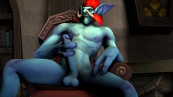 1boy 3d animated big_penis blue_nipples blue_skin gay long_hair male_only masturbation mp4 naked nipples no_sound original_character pointy_ears red_hair solo source_filmmaker terk2 tribal troll tusks video warcraft world_of_warcraft