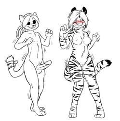 anthro blush bootz dreadlocks duo erection felid feline female humanoid_genitalia male mammal metal_(artist) nude sai_(lovelymiyu) straight