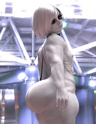 3d big_ass flat_chested g-string mono_sling rivaliant short_hair shortstack sling_bikini thick_thighs thong white_silk white_skin wide_hips