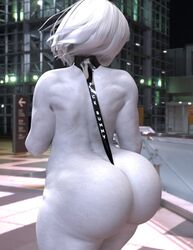 3d big_ass big_butt g-string mono_sling monokini rivaliant sling_bikini thong white_silk white_skin