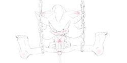 anthro aroused ball_gag barefoot bodily_fluids bondage bound breathable_gag chains dildo dildo_penetration erection foot_fetish gag half-closed_eyes hedgehog horny looking_at_viewer male nipples penis precum saliva sex_toy shadow_the_hedgehog sketch sonic_(series) sonic_the_hedgehog sonic_the_hedgehog_(series) tied_up torture vibrator