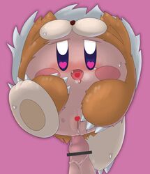 animal anthro anus blush censored cute feet female kirby kirby_(series) nintendo paws penis pink_body pink_skin poi_(artist) rule_63 smile vagina