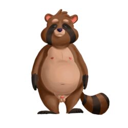 1:1 absurd_res alpha_channel animal_humanoid anthro balls belly canid canine flaccid fur genitals hi_res humanoid humanoid_genitalia looking_at_viewer male male_only mammal navel nipples nude overweight overweight_anthro overweight_male penis raccoon_dog sibluself simple_background small_penis solo tanuki transparent_background