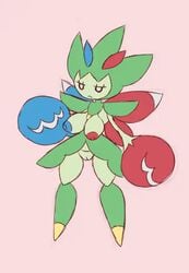 breasts female female_only flower hybrid metachoke mob_face nintendo nipples plain_background plant pokémon_(species) pokemon pokemon_rse pussy roselia scizor solo source_request tagme