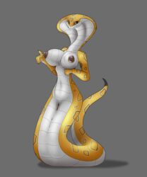 absurd_res anthro apode bastiel big_breasts breasts draconcopode female hi_res naga nipple_fetish nipple_piercing nipple_play nipple_pull nipples non-mammal_breasts piercing reptile scalie serpentine snake solo video_games viper_(x-com) x-com