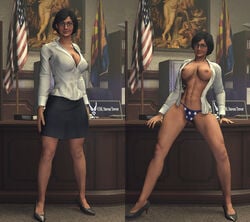 3d black_skirt business_suit dc dc_comics diana_prince full_body miniskirt office office_lady olive_skin pencil_skirt skirt skirt_suit tagme trajan undressing white_shirt wonder_woman wonder_woman_(series)