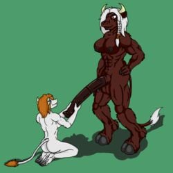 bloodmayne bovine dulcine_(artist) furry futanari horse_penis horsecock hyper_penis intersex mammal penis penis_grab taur white_hair