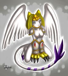 1girls breasts color digimon digimon_(species) digimon_adventure_02 egyptian_mythology exposed_breasts female female_only front_view mn_xenx nefertimon solo sphinx