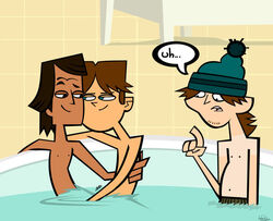 3boys bathroom bathtub being_watched cody_(tdi) ezekiel_(tdi) gay handjob jordyn_(artist) male_only noah_(tdi) pool straight_hair tagme total_drama_island yaoi