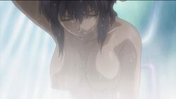 ayane_shidou_(baldr_force) baldr_(series) baldr_force baldr_force_exe breasts closed_eyes large_breasts nipples screencap shower tagme topless