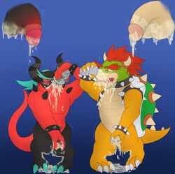 2boys absurd_res blue_background bodily_fluids bowser circumcised drinking drinking_urine duo feral full_body genital_fluids genitals gradient_background hi_res male male_only mario_(series) mel21-12 multiple_boys nintendo open_mouth peeing penis potty_dance simple_background sonic_(series) sonic_the_hedgehog_(series) standing testicles the_deadly_six urine urine_in_mouth video_games watersports zavok