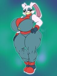 1girls anthro archie_comics ass blush breasts bunny carrotia_the_rabbit_(archie_sonic) eyelashes female female_focus female_only furry gloves green_eyes hand_on_hip hips lagomorph lagomorph_humanoid large_ass large_breasts mobian_(species) rabbit sega sonic_(series) sonic_the_hedgehog_(series) thick_thighs thighs turtleneck unrealexpectation white_fur wide_hips