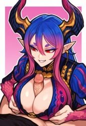 1boy 1girls :d alternate_color alternate_costume alternate_form alternate_hair_color animal_ears artist_name assertive_female bar_censor between_breasts black_choker black_dress black_gloves black_hair black_horns black_nails black_sclera black_shirt blue_hair blue_horns blue_jacket blush border borrowed_character bottomless breasts breasts_out breasts_squeezed_together bright_pupils brown_horns choker claws cleavage cleavage_cutout clenched_teeth clothed_female_nude_male clothing_cutout collar collarbone colored_inner_hair colored_sclera colored_skin cosplay curled_horns dark_skin demon_girl demon_horns dragon_girl dragon_horns dress earrings erection evil_smile eyebrows_hidden_by_hair eyelashes eyeliner eyeshadow facial_mark fang fangs fingernails fire_emblem fire_emblem_heroes foreskin fur_trim gloves gold_trim gradient_background gradient_hair granblue_fantasy grin hair_between_eyes hair_ornament half-closed_eyes hands_up heart heart-shaped_pupils hetero high_collar horn_ornament horn_ring horns huge_breasts indie_virtual_youtuber jacket jewelry juliet_sleeves lace_trim large_breasts large_penis league_of_legends licking_penis lips lipstick long_fingernails long_hair long_sleeves looking_at_another looking_at_viewer low_twintails lying makeup male_pubic_hair medium_hair mole mole_under_mouth monster_girl mosaic_censoring multicolored_hair multicolored_horns multiple_horns nail_polish necklace o-ring official_alternate_costume open_clothes open_jacket open_mouth open_shirt orange_eyes original out_of_frame outline outside_border paizuri paizuri_under_clothes parted_lips patreon_username penis pink_background pink_eyes pink_hair pink_lips pointy_ears pov pov_crotch pubic_hair puffy_short_sleeves puffy_sleeves purple_hair purple_nails red_eyes red_eyeshadow red_hair red_nails scales scarf seductive_smile sharp_fingernails sharp_teeth shingeki_no_bahamut shiny_skin shirt short_eyebrows sidelocks simple_background slit_pupils smile smirk smug solo_focus spikes streaked_hair striped_clothes sweat symbol-shaped_pupils tail tattoo teeth thick_eyebrows transparent_background tsurime twintails two-tone_background two-tone_hair uncensored underwear uneven_horns upper_body v-shaped_eyebrows veins veiny_penis vertical-striped_clothes very_long_hair white_background white_border white_outline wing_collar
