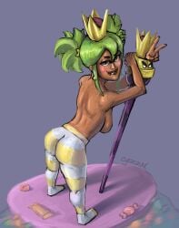 biting_lip brawl_stars cyzzak mandy_(brawl_stars) solo solo_focus tan tanned tights
