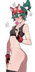 1girls ass_cheeks athletic athletic_body athletic_female beautiful_girl brown_eyes condom croptop cum_tribute_material geerux gloves green_hair imminent_sex kiriko_(overwatch) overwatch perfect_body petite petite_body petite_breasts petite_female petite_girl petite_tits seducing seduction seductive seductive_body seductive_eyes seductive_gaze seductive_look seductive_pose sexy sexy_female slender slender_body slender_build slender_waist slim_body slim_female slim_figure slim_girl slim_thick slim_torso slim_waist tied_hair topwear