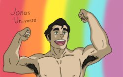 armpit_hair armpits avatar_the_last_airbender bolin brown_hair green_eyes jonas_universe lgbt_pride_colors male male_only muscular muscular_male nickelodeon smooth_skin the_legend_of_korra