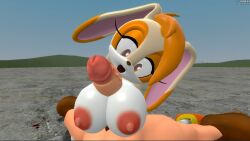 1boy 1girls 3d big_breasts boobjob cream_the_rabbit garry's_mod luigi mario_(series) nintendo sonic_(series) sonic_the_hedgehog_(series) titjob