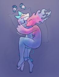 2d 2d_artwork 2girls anthro blue_body blush blushing cable_tail cat_ears catgirl clothed clothed/nude clothing deltarune deltarune_chapter_2 deltarune_chapter_4 elemental_creature elemental_humanoid feet female female_only furry furry_female hug hugging hugging_another miss_mizzle_(deltarune) mizzle_(deltarune) naked naked_female nonsexual nonsexual_nudity nude nude_female pink_body smile smiling tagme tagme_(artist) tasque_manager_(deltarune) water water_creature water_elemental water_humanoid white_body wholesome wholesome_couple wholesome_nudity yuri