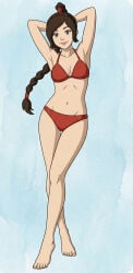 1girls avatar_the_last_airbender bikini female female_only ponytail red_bikini solo swimsuit ty_lee