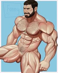 bara bara_body bara_tiddies bara_tits barazoku beard chris_redfield dilf hairy hairy_arms hairy_chest hairy_legs hairy_male manly