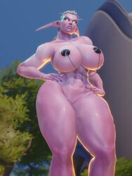 1girls 2020 3d alliance_(warcraft) black_pasties blender blizzard_entertainment dominant dominant_female female glowing_eyes huge_ass huge_breasts larger_female looking_at_viewer looking_down looking_down_at_viewer muscular muscular_female night_elf night_elf_female nipple_chain nipple_pasties original_character pasties smile smug tagme taller_girl vana_(vanasmut) vanasmut warcraft world_of_warcraft