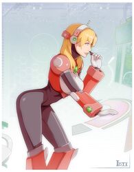 1girls alia android blonde_hair bodysuit female_focus highres ictiwinter materclaws mega_man mega_man_x robot_girl tagme twitter twitter_username