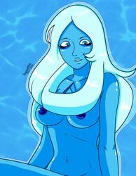 big_breasts blue blue_background blue_body blue_diamond blue_diamond_(steven_universe) blue_eyes blue_fur blue_hair blue_nipples breasts breasts_out exposed exposed_breasts mature mature_female mature_woman milf nipples rayoxmaster steven_universe steven_universe:_the_movie steven_universe_future