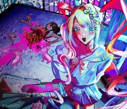 absurdres ame-chan_(needy_girl_overdose) amputee chainsaw chainsaw_man commentary corpse death guro highres legless_amputee needy_girl_overdose organs pien_cat_(needy_girl_overdose) scar self-harm_scar