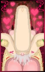 1futa 1girl balls big_balls big_breasts breasts brown_hair bulge carrying carrying_position chara chara_(undertale) clitoris excessive_pussy_juice futa_on_female futanari hearts holding_legs huge_cock hyper_bulge hyper_penis legs massive_bulge massive_penis nipples penis pixel_art pussy_ejaculation pussy_juice red_hair self_upload undertale undertale_(series) z!betty zixy