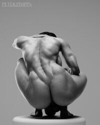 artistic_nude ass back_focus back_muscles behind_view black_and_white black_hair dark_skin dick dickgirl egyptian egyptian_female futa futa_only futanari futanari_only muscles muscular muscular_futa naked naked_futa naked_futanari naked_woman nude nude_futa nude_futanari nyl_pharah peterpimp1n pharah shine shiny shiny_skin