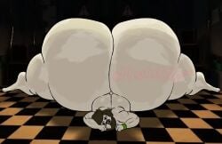 1girls 2026 2d 2d_(artwork) alternate_version_at_source back_view big_ass big_butt big_thighs black_hair black_lipstick bored bored_expression charlie_emily charlie_emily_(fnaf_games) charlotte_emily female female_only five_nights_at_freddy's five_nights_at_freddy's_2 fnaf fnaf2_location fnaf_2 gigantic_ass gigantic_butt green_bracelet grey_skin huge_anus huge_ass huge_butt huge_thighs hyper_ass hyper_thighs large_ass large_but large_butt lips lying_on_floor monstorlilly offscreen_character offscreen_male plump ponytail scottgames solo solo_focus thick_anus thick_ass thick_butt tired_expression white_body wide_butt