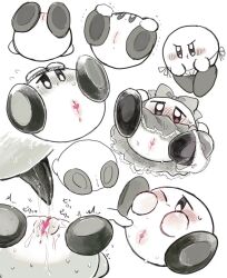 black_and_white cum kirby kirby_(series) nintendo presenting_pussy pussy pussy_juice tapering_penis waddling_head
