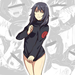 1boy 1girls bare_legs blush bottomless breast_grab breasts brown_eyes covering female genosick hair_down hatake_kakashi kissing long_hair long_sleeves male mitarashi_anko moaning multiple_positions naruto naruto_(series) naruto_shippuden no_pants purple_hair shirt shirt_lift shirt_pull shirt_tug zoom_layer