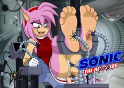 5_toes amy_rose anthro better_version_at_source bound clothing dazidentevil dress eulipotyphlan feet female foot_fetish foot_focus foot_lick foot_play hedgehog laugh licking mammal panties soles solo sonic_(series) sonic_the_hedgehog_(series) tickling tickling_feet tickling_machine toes tongue tongue_out upskirt